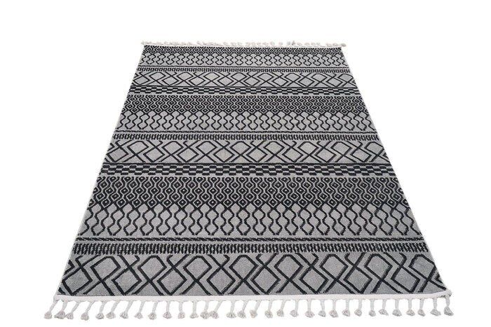 İskandinavv 988A Gri Siyah Etnik Halı 120x180