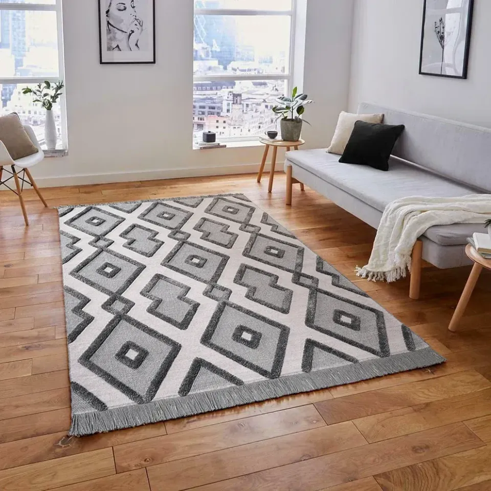 Matrix 752 Gri Antrasit İskandinav Halı 160x230