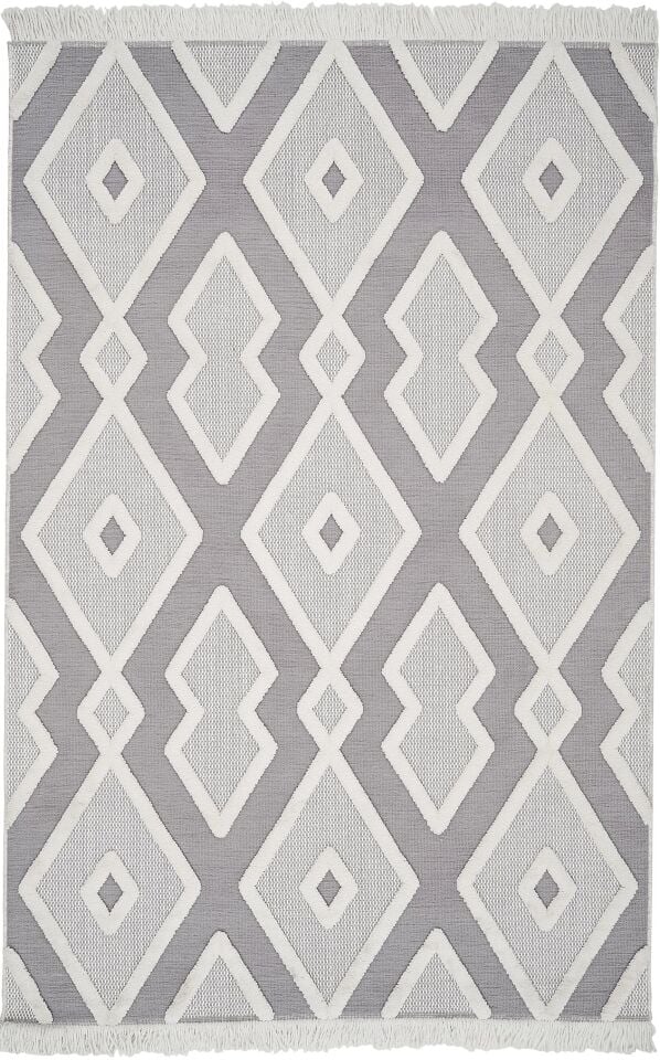 Matrix 752 Gri Krem İskandinav Halı