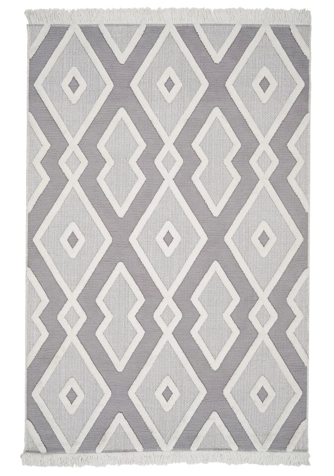 Matrix 752 Gri Krem İskandinav Halı 160x230