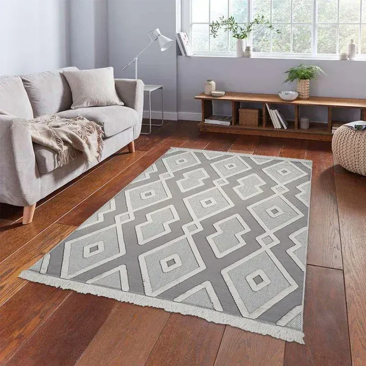 Matrix 752 Gri Krem İskandinav Halı 160x230