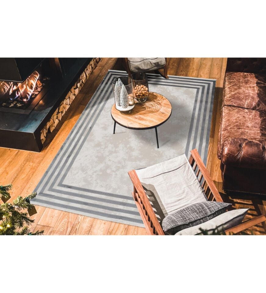 Infinity 7504 Gri Krem Akrilik Halı