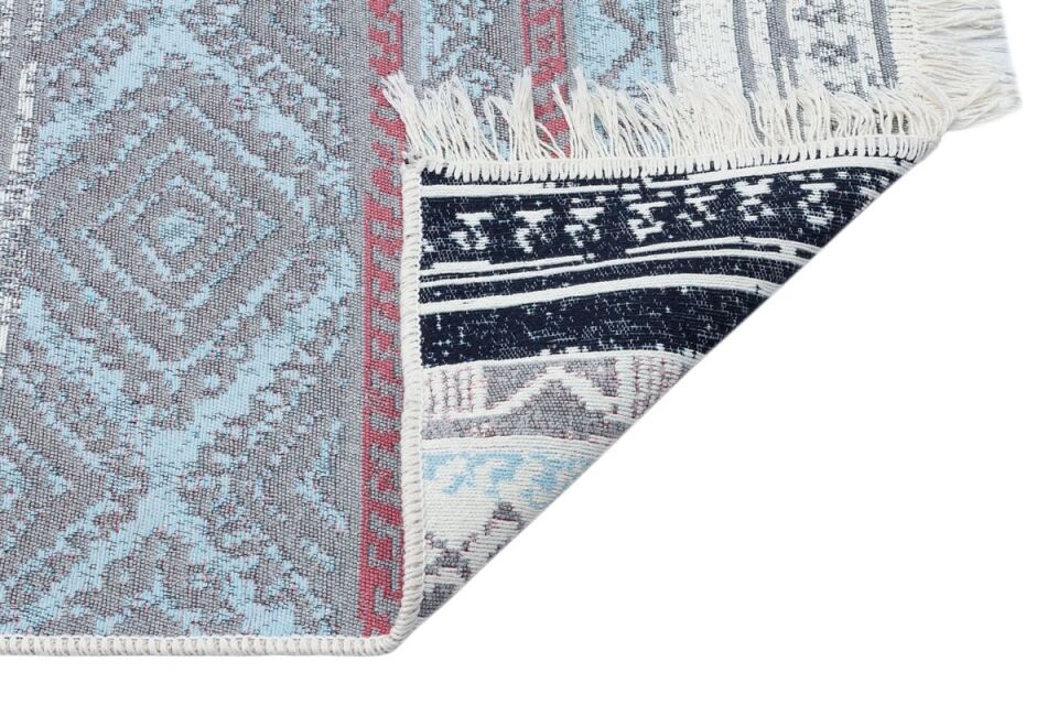 Arya Ar04 Pembe Mavi Yıkanabilir Çift Taraflı Kilim
