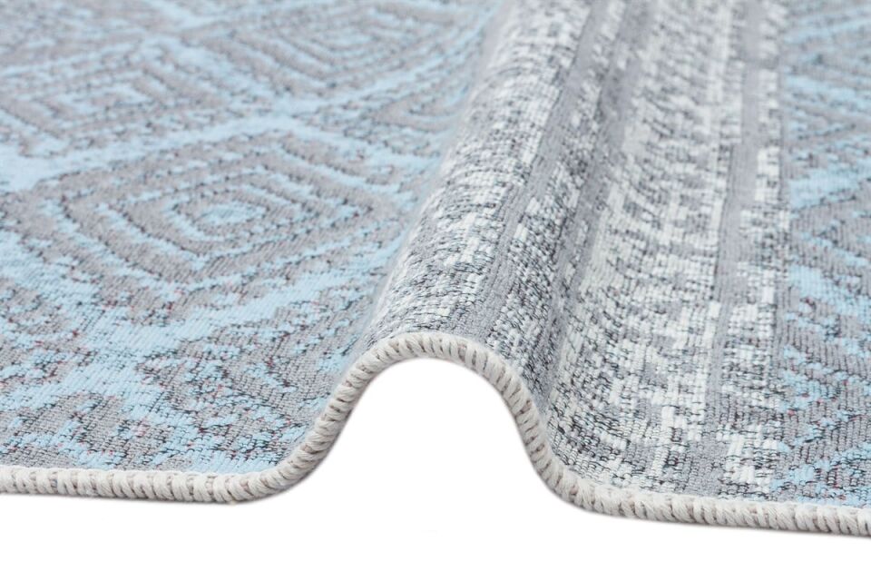 Arya Ar04 Pembe Mavi Yıkanabilir Çift Taraflı Kilim