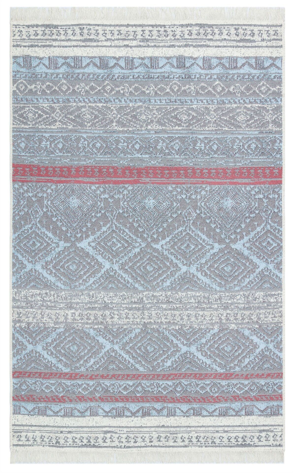 Arya Ar04 Pembe Mavi Yıkanabilir Çift Taraflı Kilim