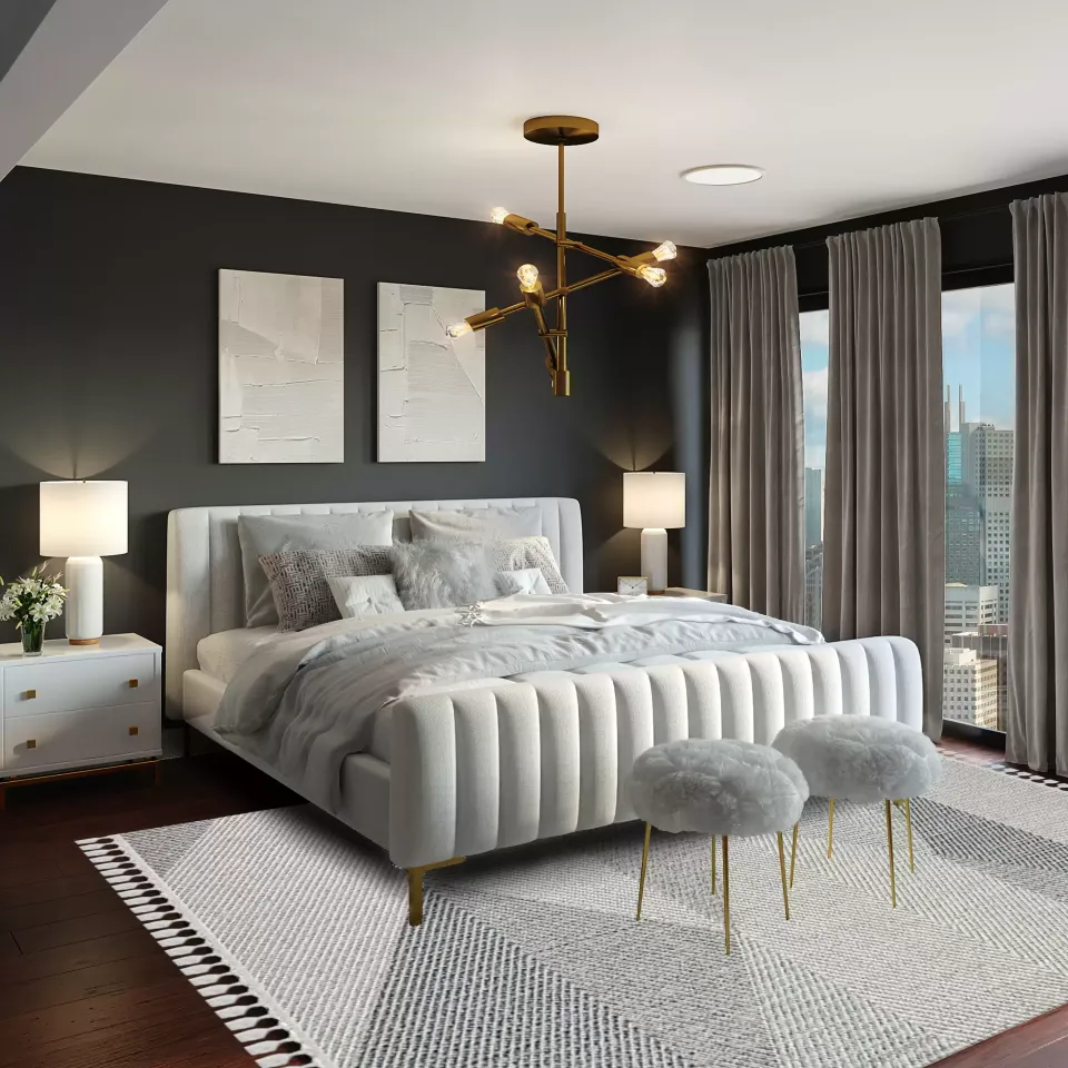 Soho SH08 Gri Mavi Toz Vermez Halı
