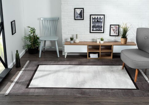 Trend 4101A Gri Antrasit Krem Akrilik Halı
